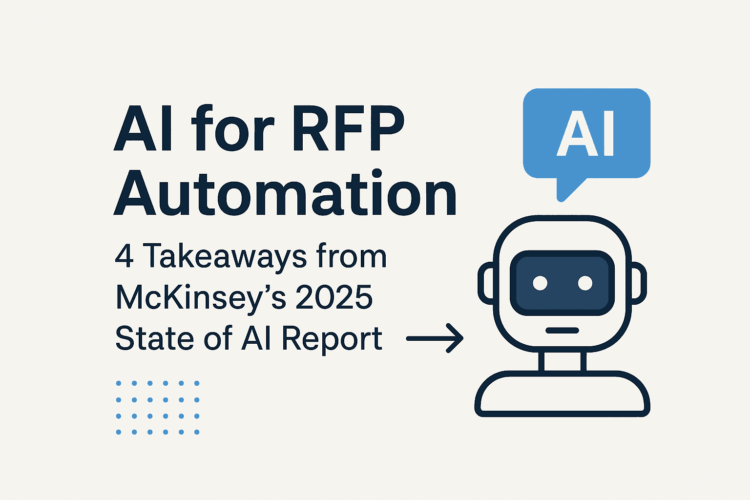 Clean, modern preview image for AI for RFP Automation with a minimal robot icon and blue tones.
