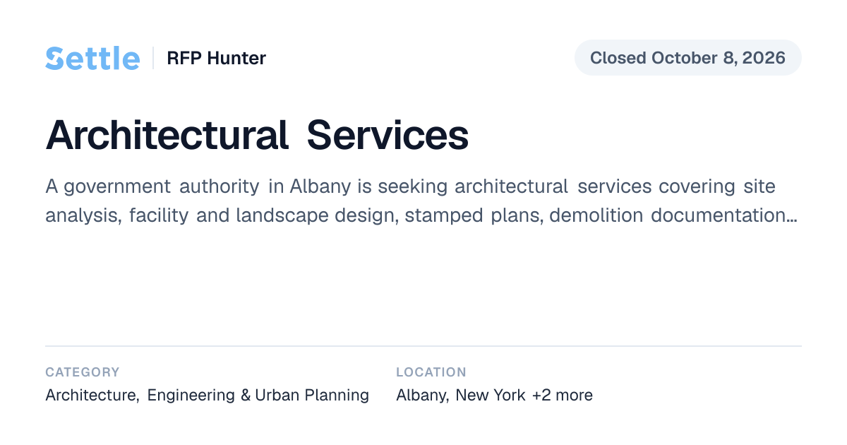 Architectural Services (Closed) | Settle RFP Hunter