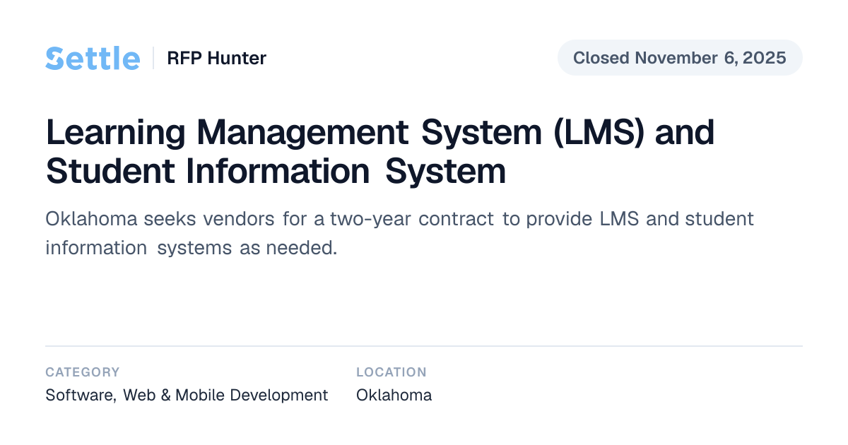 Learning Management System (LMS) and Student Information System (Closed ...