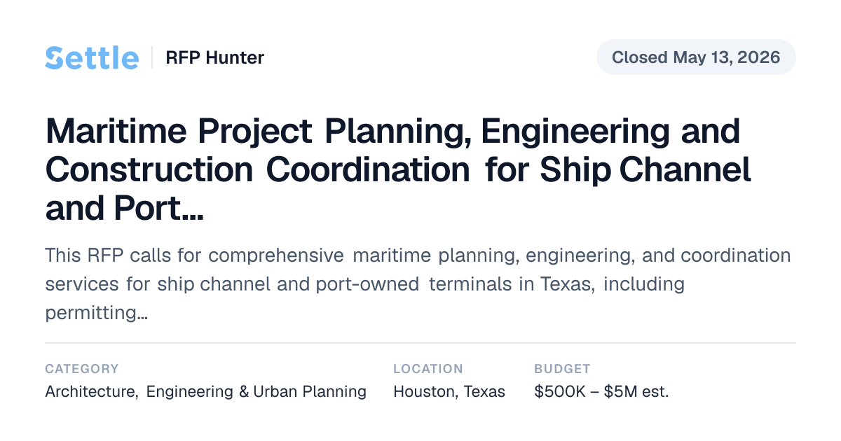 Maritime Project Planning, Engineering and Construction Coordination ...